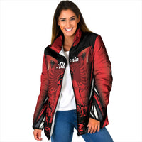 Dita e Flamurit Albania Personalised Padded Jacket Independence Monument Black Double-headed Eagle