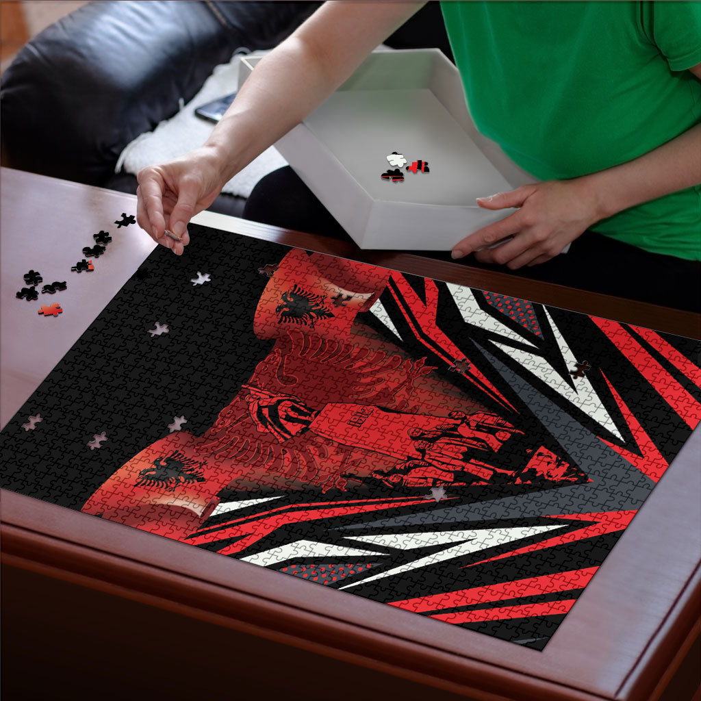 Dita e Flamurit Albania Puzzle Independence Monument Black Double-headed Eagle