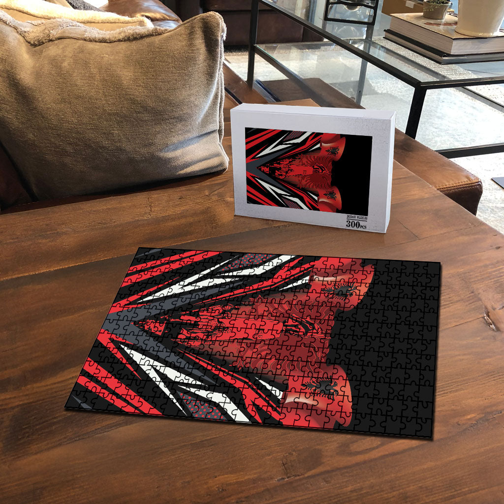 Dita e Flamurit Albania Puzzle Independence Monument Black Double-headed Eagle