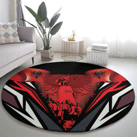 Dita e Flamurit Albania Round Carpet Independence Monument Black Double-headed Eagle