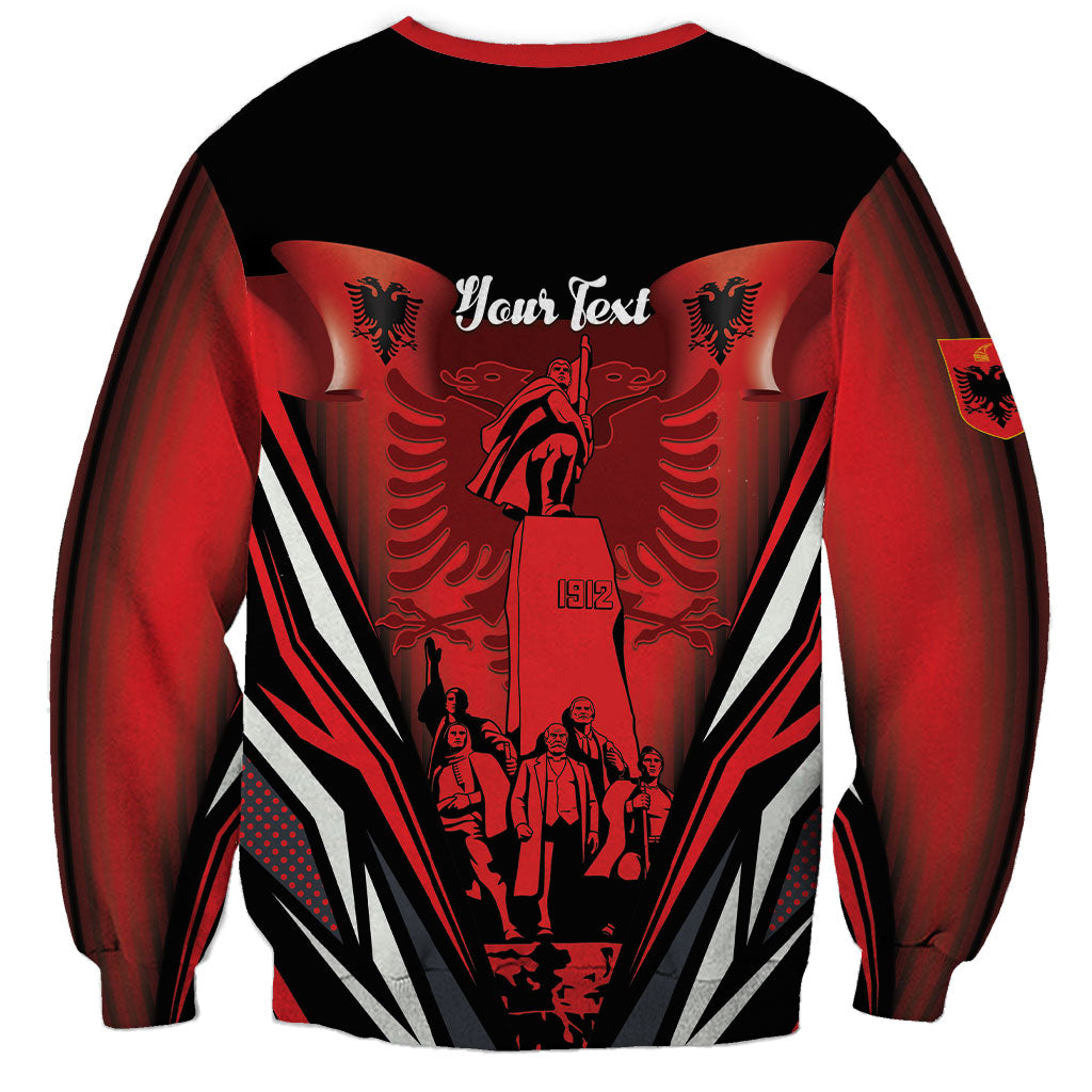 Dita e Flamurit Albania Personalised Sweatshirt Independence Monument Black Double-headed Eagle