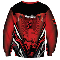 Dita e Flamurit Albania Personalised Sweatshirt Independence Monument Black Double-headed Eagle