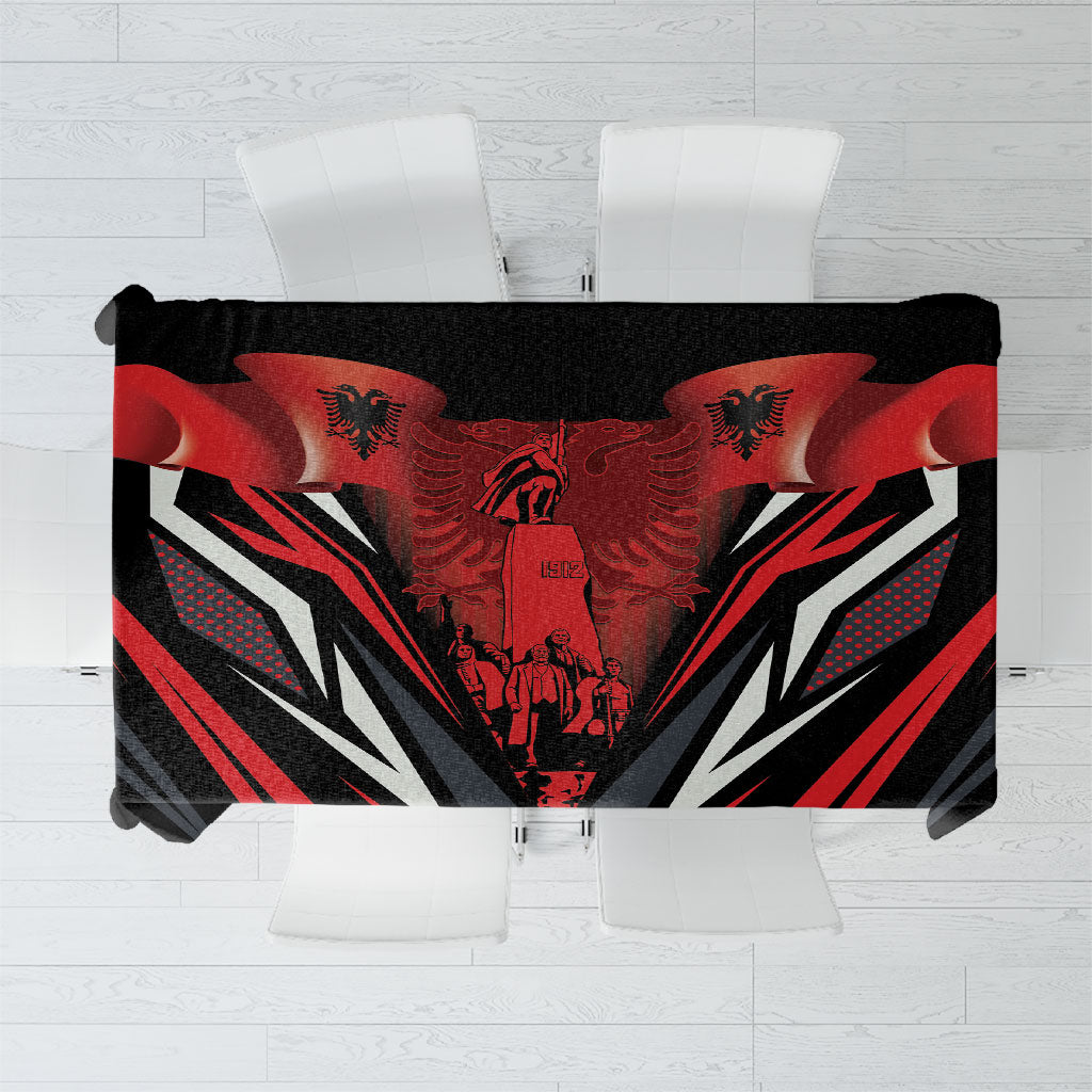 Dita e Flamurit Albania Tablecloth Independence Monument Black Double-headed Eagle