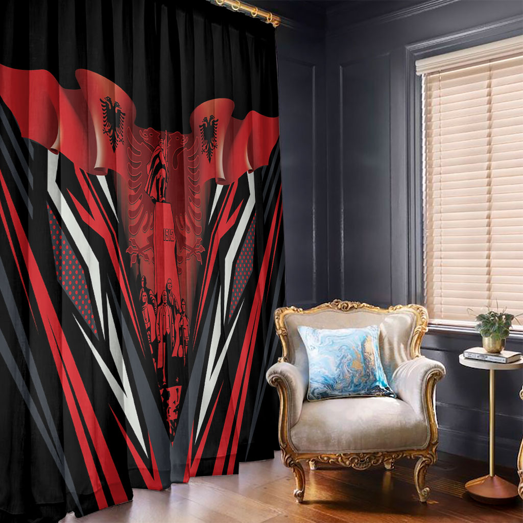 Dita e Flamurit Albania Window Curtain Independence Monument Black Double-headed Eagle