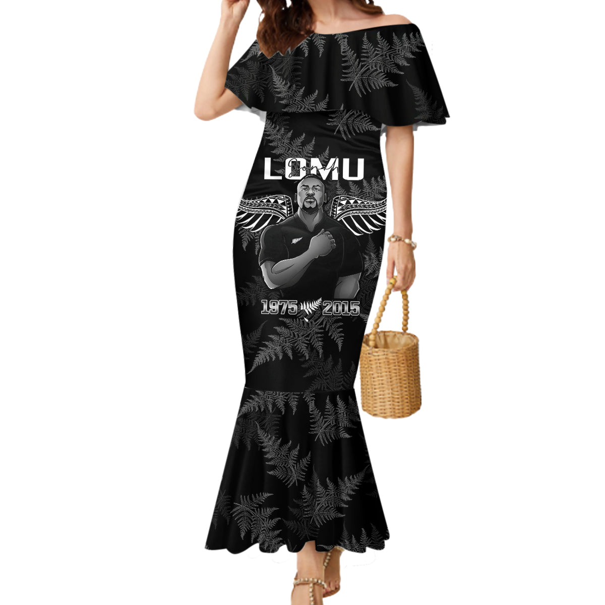 New Zealand Silver Fern Rugby Mermaid Dress Aotearoa Godfather Proud Gone But Never Forgotten - Wonder Print Shop