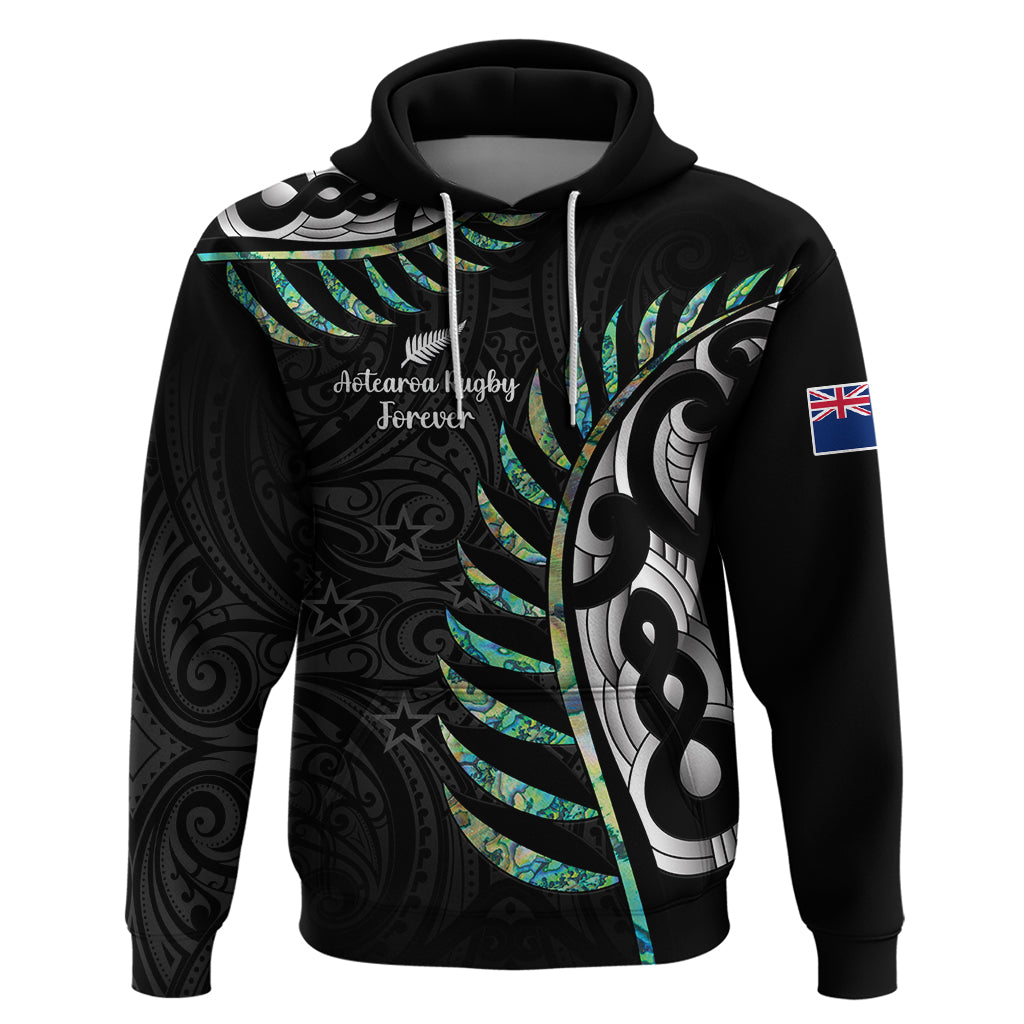 Personalised New Zealand Silver Fern Rugby Hoodie Paua Shell With Champions Trophy History NZ Forever - Wonder Print Shop