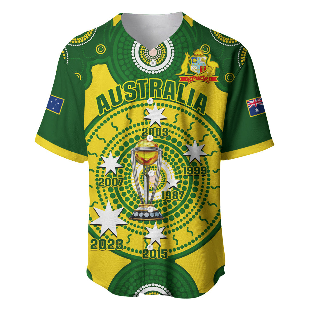 Australia Cricket Baseball Jersey 2023 World Cup 6th Champions Trophy National Color - Wonder Print Shop