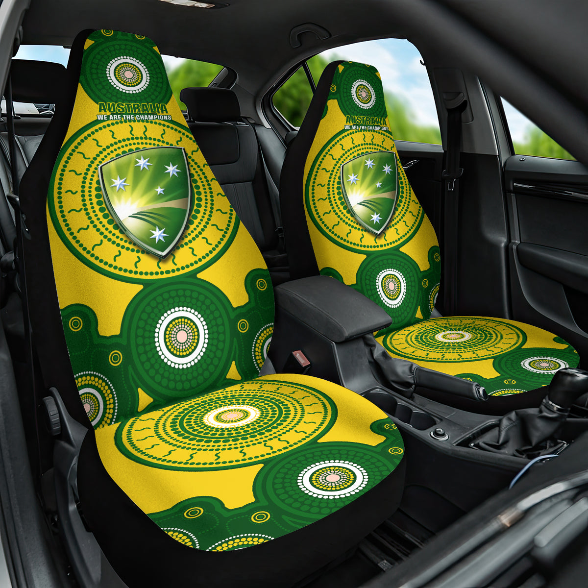 Australia Cricket Car Seat Cover 2023 World Cup 6th Champions Trophy National Color - Wonder Print Shop