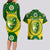 Australia Cricket Couples Matching Long Sleeve Bodycon Dress and Hawaiian Shirt 2023 World Cup 6th Champions Trophy National Color - Wonder Print Shop