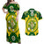 Australia Cricket Couples Matching Off Shoulder Maxi Dress and Hawaiian Shirt 2023 World Cup 6th Champions Trophy National Color - Wonder Print Shop