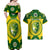 Australia Cricket Couples Matching Off Shoulder Maxi Dress and Hawaiian Shirt 2023 World Cup 6th Champions Trophy National Color - Wonder Print Shop