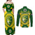 Australia Cricket Couples Matching Off Shoulder Maxi Dress and Long Sleeve Button Shirt 2023 World Cup 6th Champions Trophy National Color - Wonder Print Shop