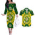 Australia Cricket Couples Matching Off The Shoulder Long Sleeve Dress and Hawaiian Shirt 2023 World Cup 6th Champions Trophy National Color - Wonder Print Shop