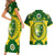 Australia Cricket Couples Matching Short Sleeve Bodycon Dress and Hawaiian Shirt 2023 World Cup 6th Champions Trophy National Color - Wonder Print Shop