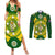 Australia Cricket Couples Matching Summer Maxi Dress and Long Sleeve Button Shirt 2023 World Cup 6th Champions Trophy National Color - Wonder Print Shop