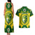 Australia Cricket Couples Matching Tank Maxi Dress and Hawaiian Shirt 2023 World Cup 6th Champions Trophy National Color - Wonder Print Shop