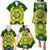 Australia Cricket Family Matching Puletasi Dress and Hawaiian Shirt 2023 World Cup 6th Champions Trophy National Color - Wonder Print Shop