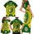 Australia Cricket Family Matching Short Sleeve Bodycon Dress and Hawaiian Shirt 2023 World Cup 6th Champions Trophy National Color - Wonder Print Shop