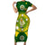 Australia Cricket Family Matching Short Sleeve Bodycon Dress and Hawaiian Shirt 2023 World Cup 6th Champions Trophy National Color - Wonder Print Shop