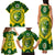 Australia Cricket Family Matching Tank Maxi Dress and Hawaiian Shirt 2023 World Cup 6th Champions Trophy National Color - Wonder Print Shop