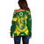 Australia Cricket Off Shoulder Sweater 2023 World Cup 6th Champions Trophy National Color - Wonder Print Shop