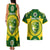 Personalised Australia Cricket Couples Matching Tank Maxi Dress and Hawaiian Shirt 2023 World Cup 6th Champions Trophy National Color - Wonder Print Shop