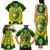 Personalised Australia Cricket Family Matching Tank Maxi Dress and Hawaiian Shirt 2023 World Cup 6th Champions Trophy National Color - Wonder Print Shop