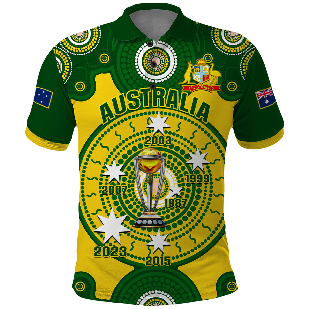 Personalised Australia Cricket Polo Shirt 2023 World Cup 6th Champions Trophy National Color - Wonder Print Shop