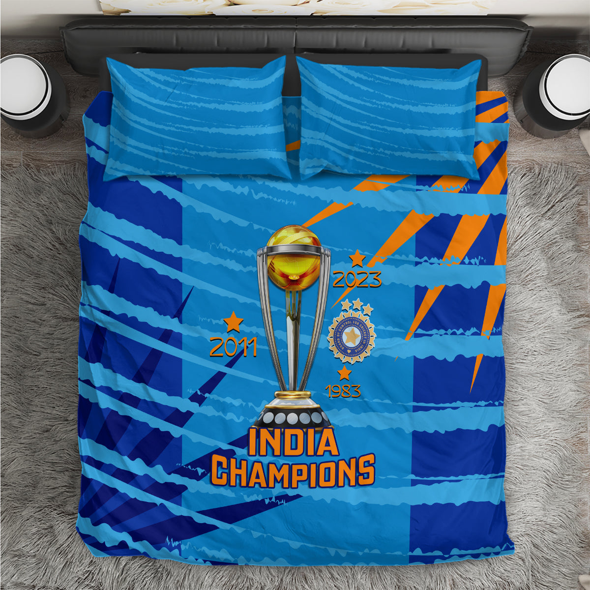 Custom India Cricket Bedding Set 2023 World Cup 3rd Champions Proud - Wonder Print Shop