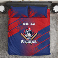Baseball-themed bedding set in red and blue with two matching pillowcases