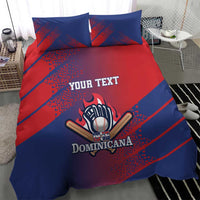 Baseball-themed red and blue duvet set with two pillowcases and bat-and-ball emblem