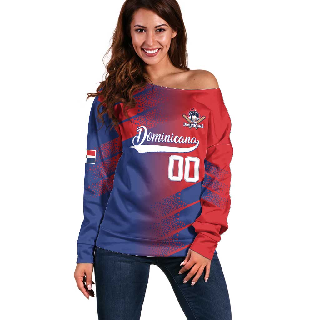 Custom Baseball Dominicana Off Shoulder Sweater Go Champions Grunge Style - Wonder Print Shop