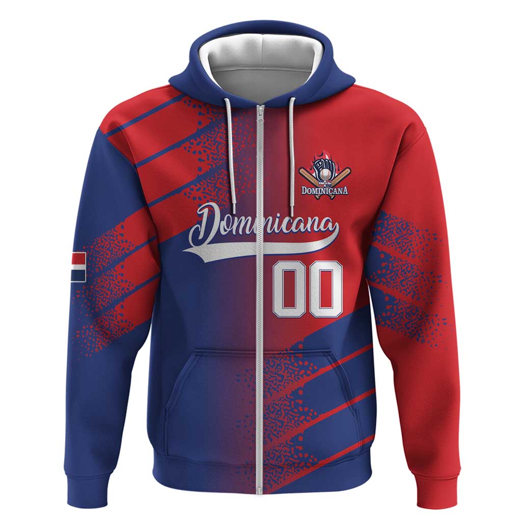 Custom Baseball Dominicana Zip Hoodie Go Champions Grunge Style - Wonder Print Shop