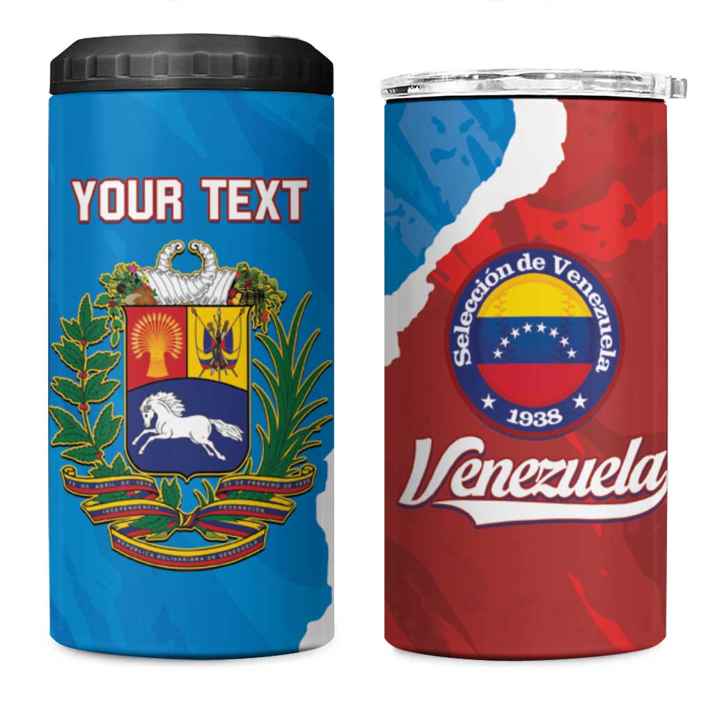 Custom Baseball Venezuela 4 in 1 Can Cooler Tumbler Go Champions Grunge Style - Wonder Print Shop