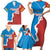 Custom Baseball Venezuela Family Matching Short Sleeve Bodycon Dress and Hawaiian Shirt Go Champions Grunge Style - Wonder Print Shop