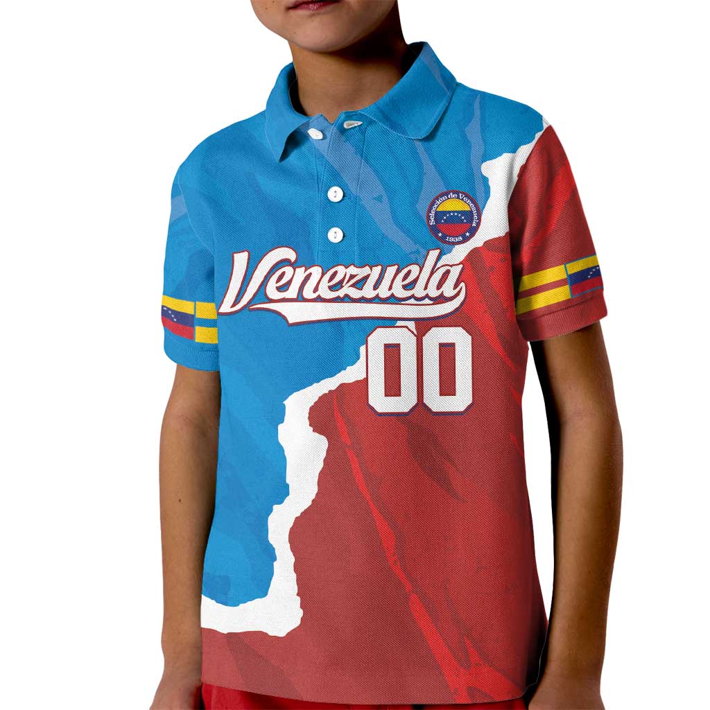 Custom Baseball Venezuela Kid Polo Shirt Go Champions Grunge Style - Wonder Print Shop