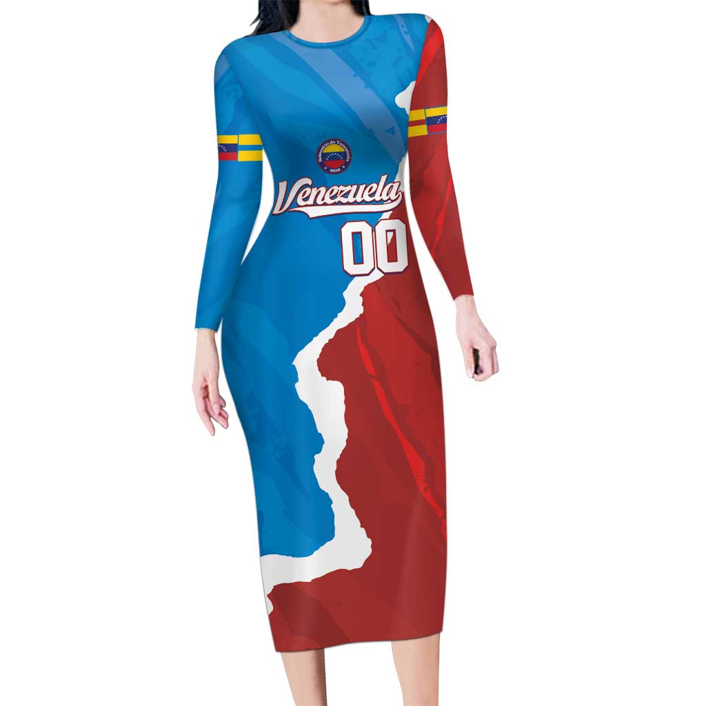 Custom Baseball Venezuela Long Sleeve Bodycon Dress Go Champions Grunge Style - Wonder Print Shop