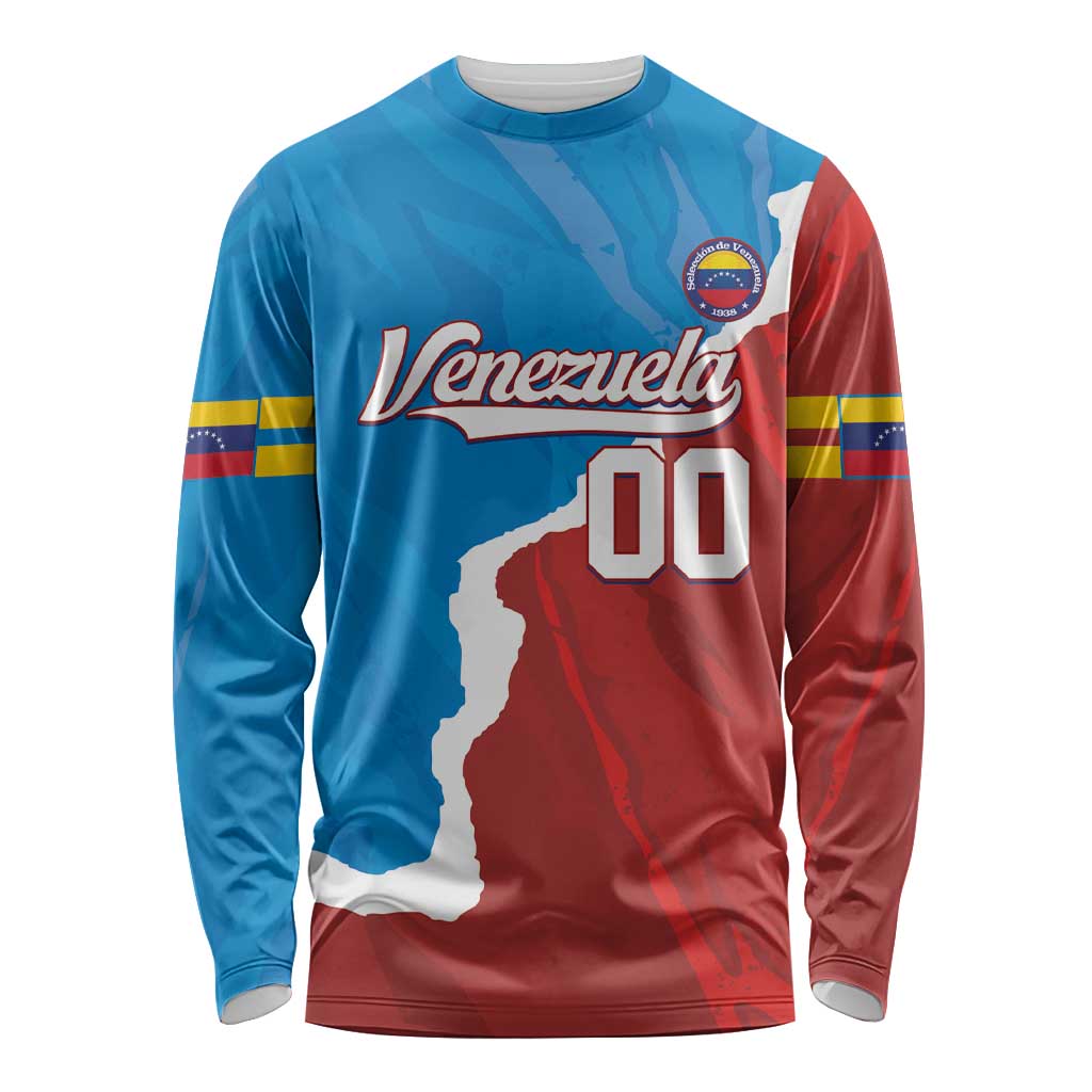 Custom Baseball Venezuela Long Sleeve Shirt Go Champions Grunge Style - Wonder Print Shop