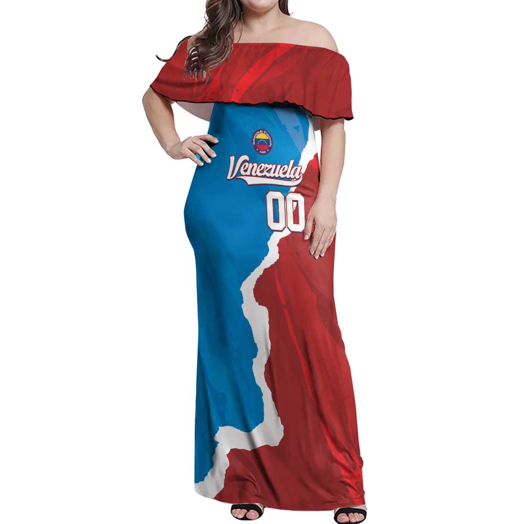 Custom Baseball Venezuela Off Shoulder Maxi Dress Go Champions Grunge Style - Wonder Print Shop