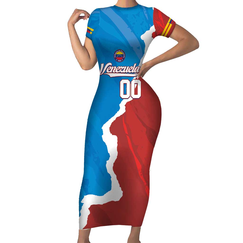 Custom Baseball Venezuela Short Sleeve Bodycon Dress Go Champions Grunge Style - Wonder Print Shop