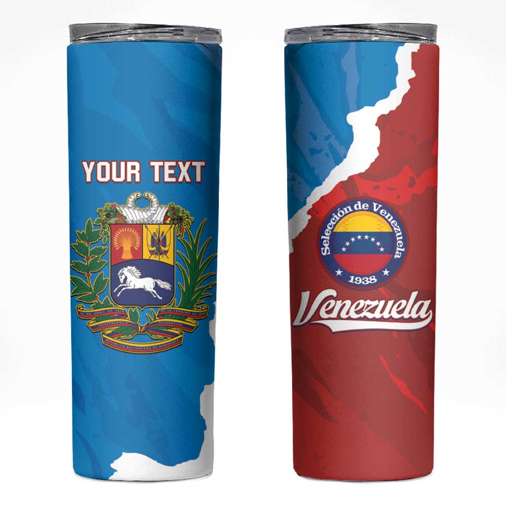 Custom Baseball Venezuela Skinny Tumbler Go Champions Grunge Style - Wonder Print Shop