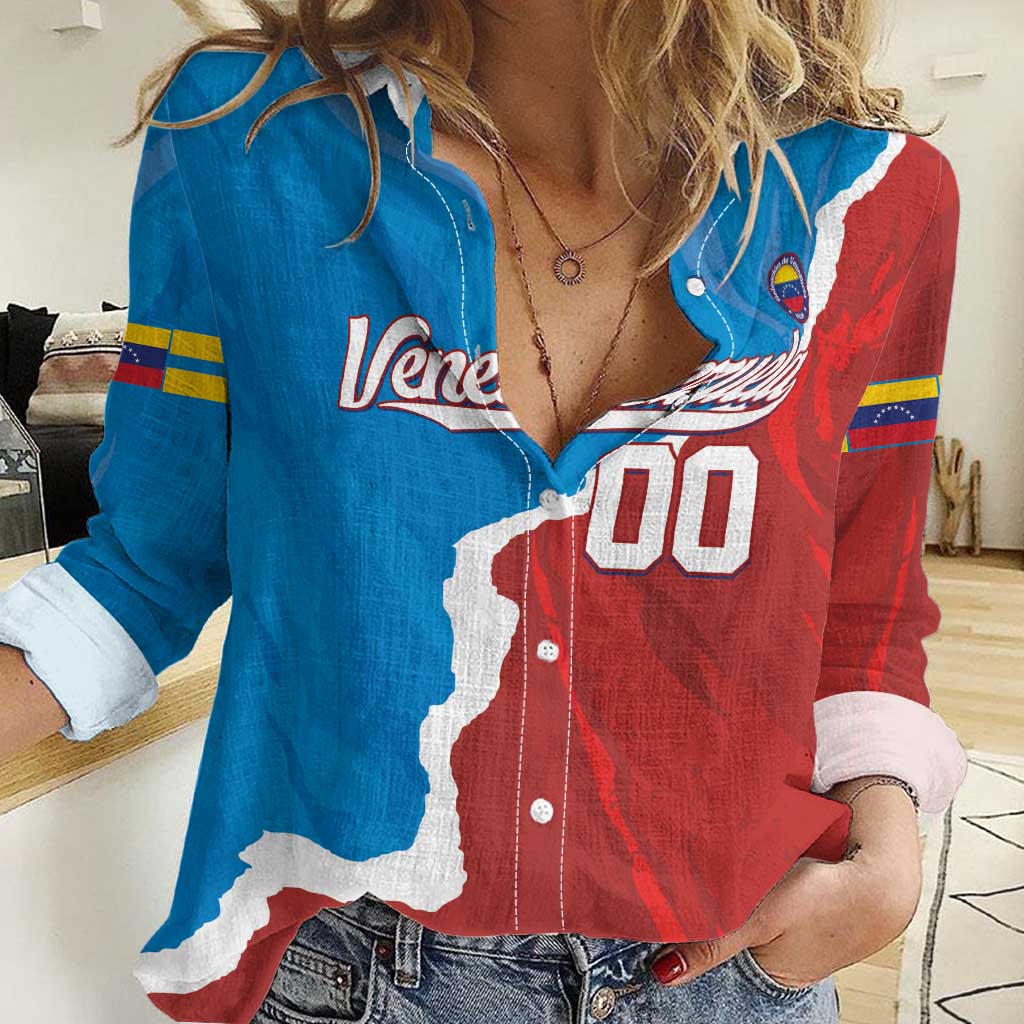 Custom Baseball Venezuela Women Casual Shirt Go Champions Grunge Style