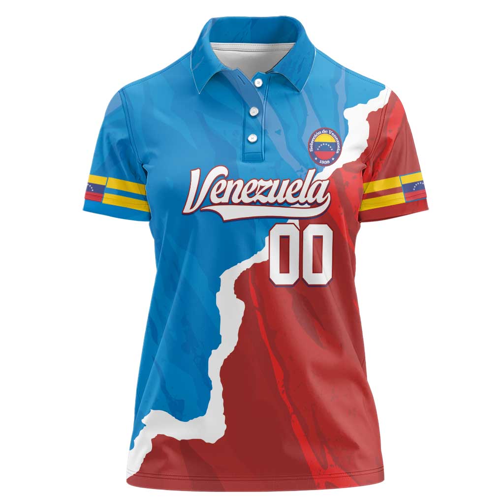 Custom Baseball Venezuela Women Polo Shirt Go Champions Grunge Style - Wonder Print Shop