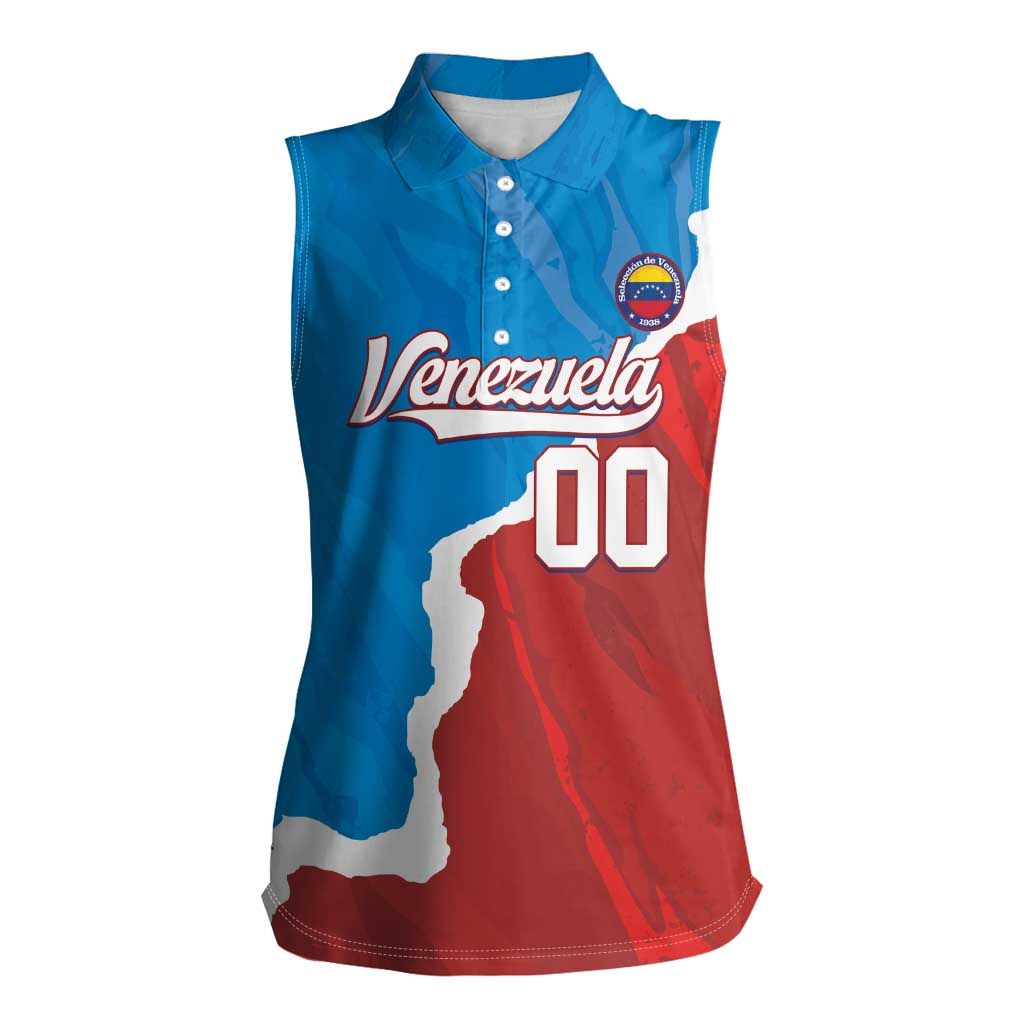 Custom Baseball Venezuela Women Sleeveless Polo Shirt Go Champions Grunge Style - Wonder Print Shop