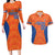 Custom Baseball Netherlands Couples Matching Long Sleeve Bodycon Dress and Hawaiian Shirt Go Champions Sporty Style - Wonder Print Shop