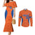 Custom Baseball Netherlands Couples Matching Mermaid Dress and Long Sleeve Button Shirt Go Champions Sporty Style