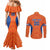 Custom Baseball Netherlands Couples Matching Mermaid Dress and Long Sleeve Button Shirt Go Champions Sporty Style