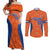 Custom Baseball Netherlands Couples Matching Off Shoulder Maxi Dress and Long Sleeve Button Shirt Go Champions Sporty Style - Wonder Print Shop