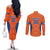 Custom Baseball Netherlands Couples Matching Off The Shoulder Long Sleeve Dress and Long Sleeve Button Shirt Go Champions Sporty Style