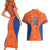 Custom Baseball Netherlands Couples Matching Short Sleeve Bodycon Dress and Hawaiian Shirt Go Champions Sporty Style - Wonder Print Shop